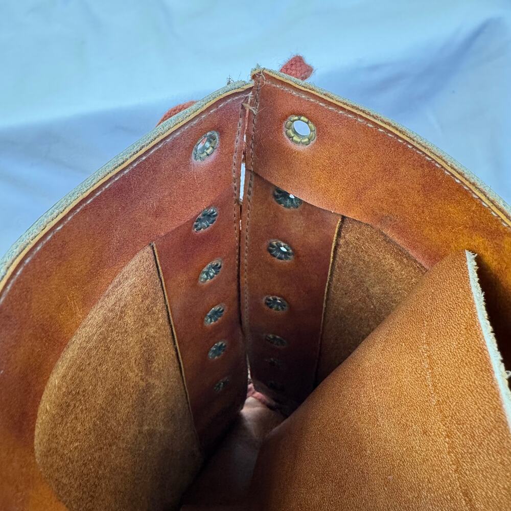 Vtg FRYE 60s 70s Women's 10 B Boots Brown Leather Lace Up Campus Stacked Heel - Picture 11 of 16